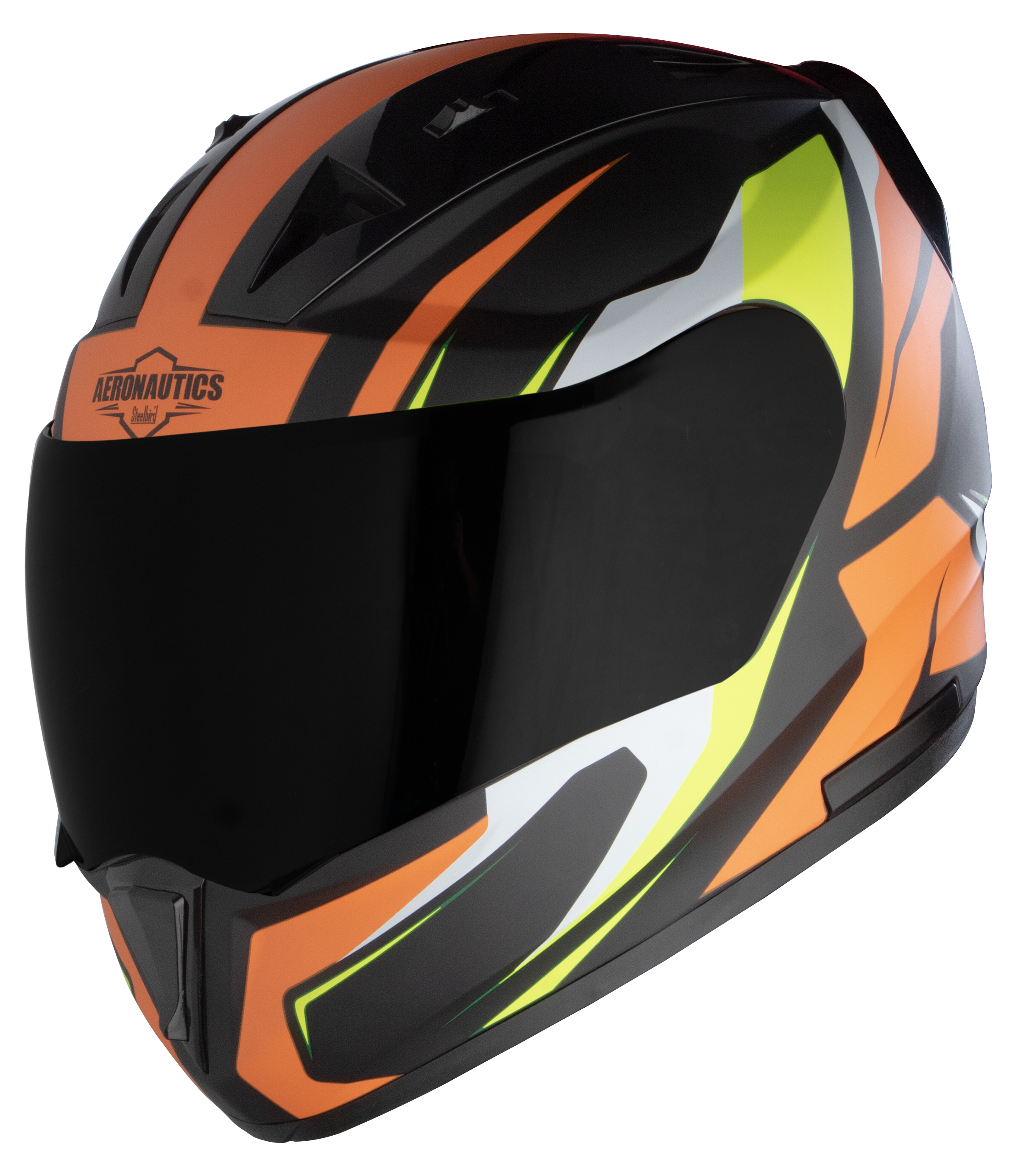 SA-1 Aviate Mat Black With Orange (Fitted With Clear Visor Extra Smoke Visor Free)